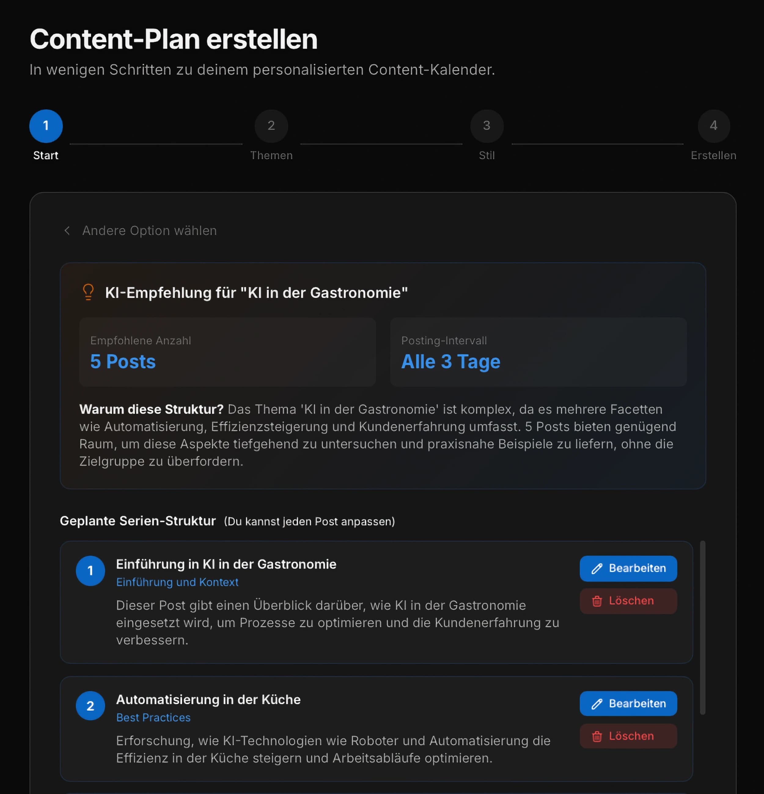 Content Plan Wizard