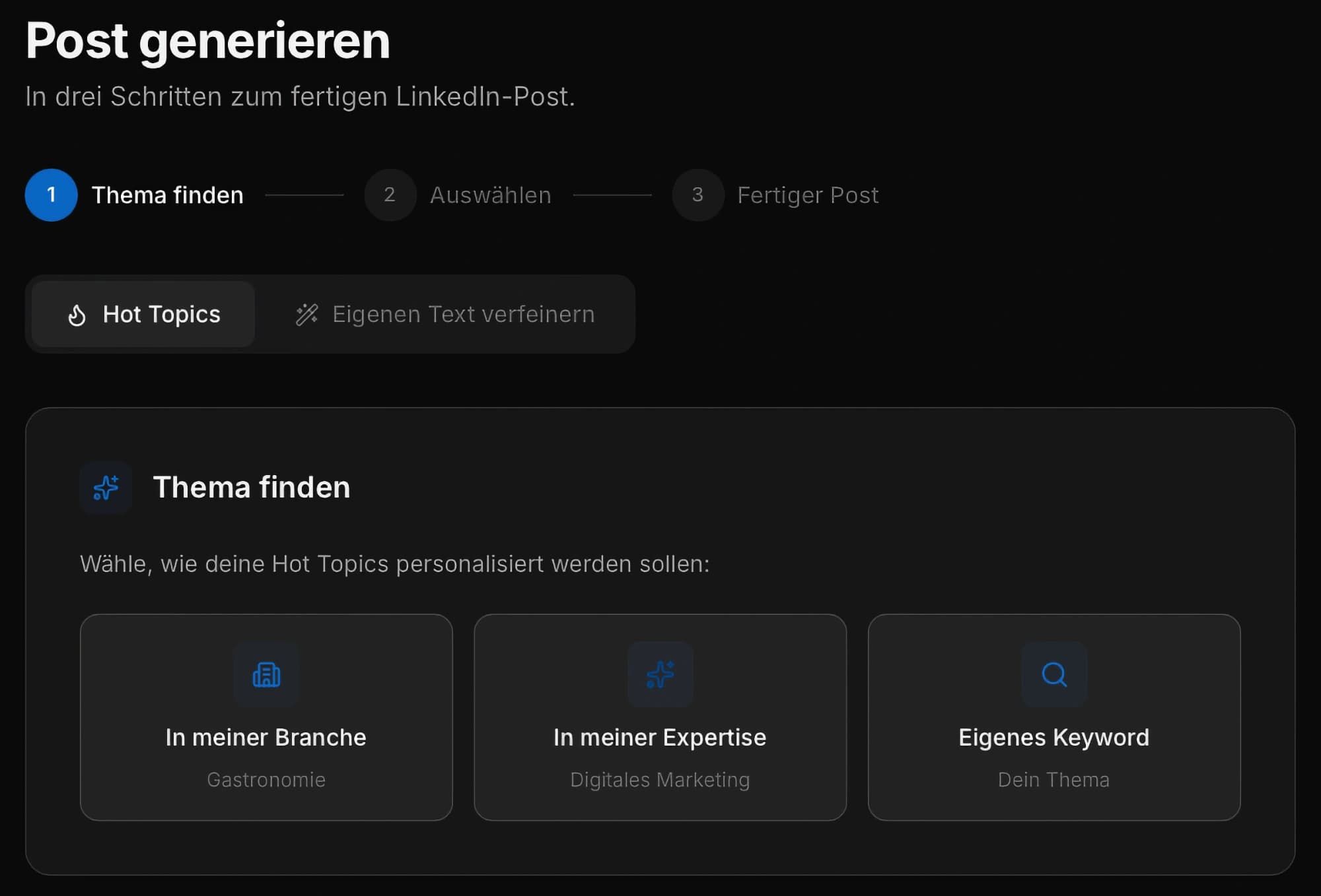 Post Generation Interface