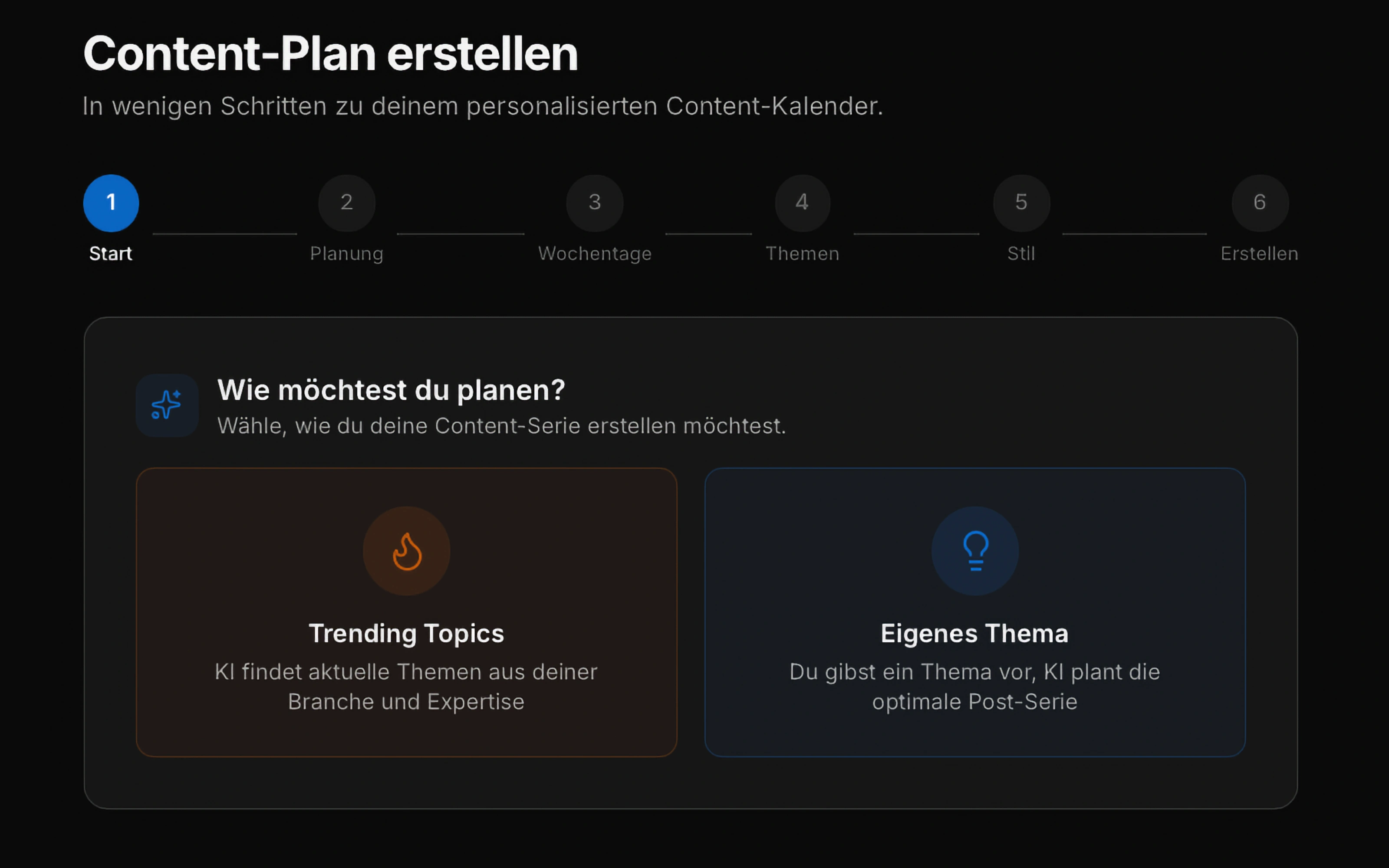 Übersicht des kompletten Workflows von Trend bis Post